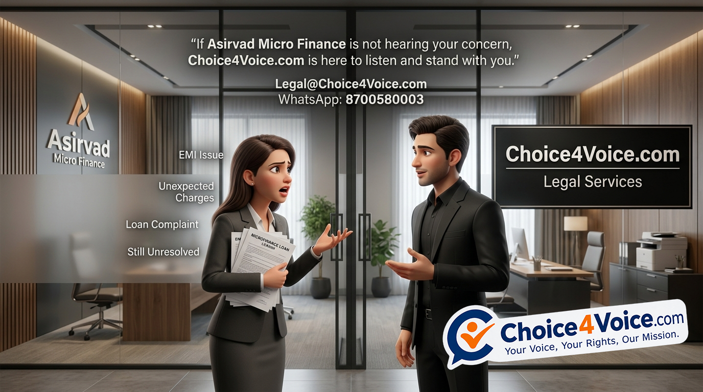 Asirvad Micro Finance Complaint? Choice4Voice.com Can Help You Raise Your Concern