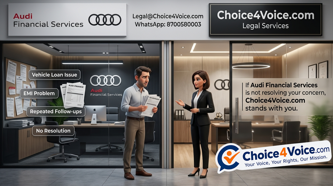 Audi Financial Services Complaint? Choice4Voice.com Can Help You Raise Your Concern