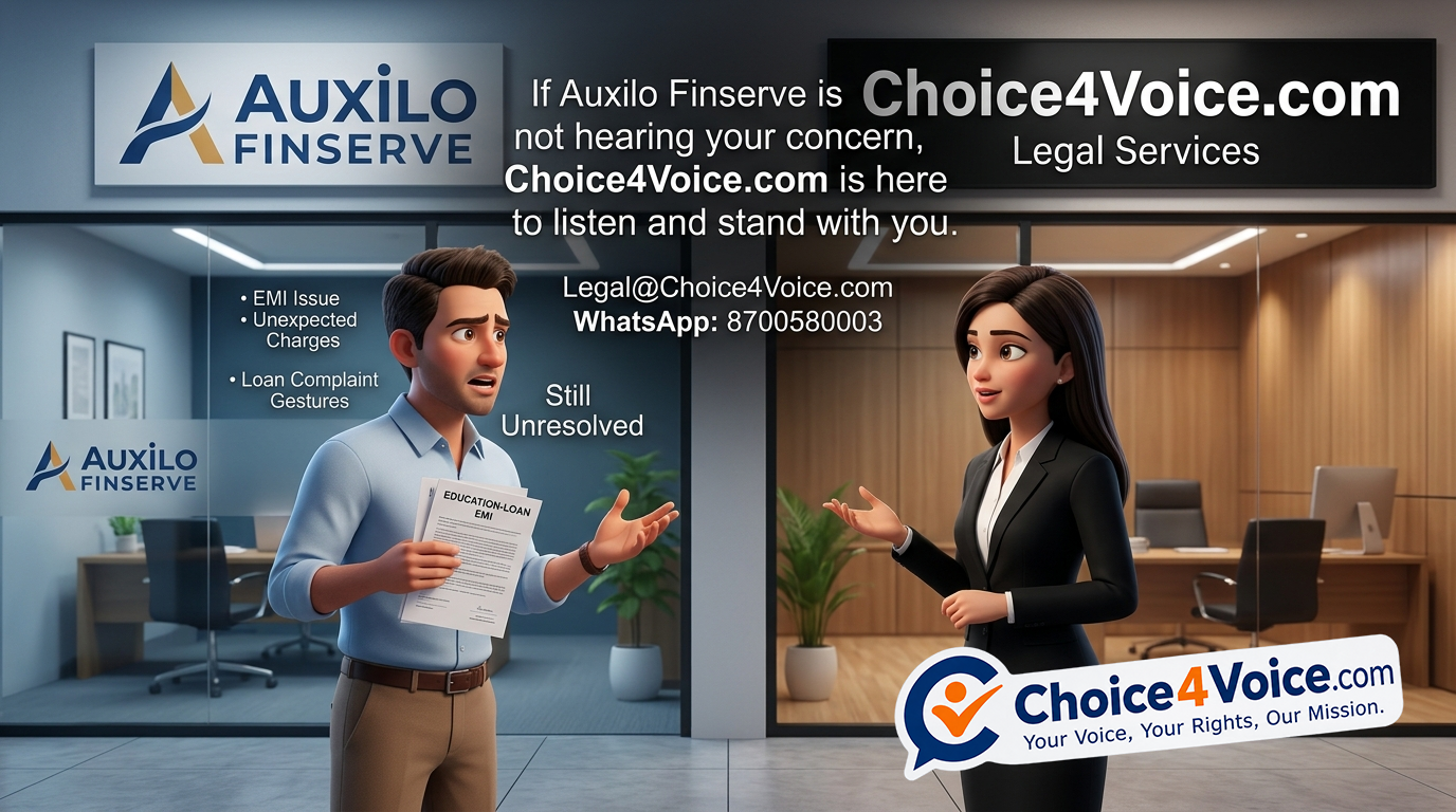 Auxilo Finserve Complaint? Choice4Voice.com Can Help You Raise Your Concern